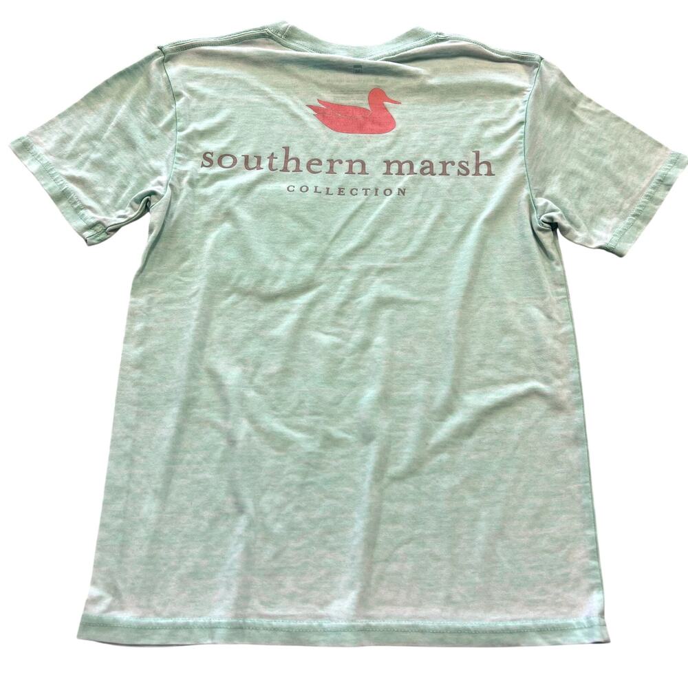 Southern Marsh Boys Turquoise Burnout Pocket Tee Size Youth Medium